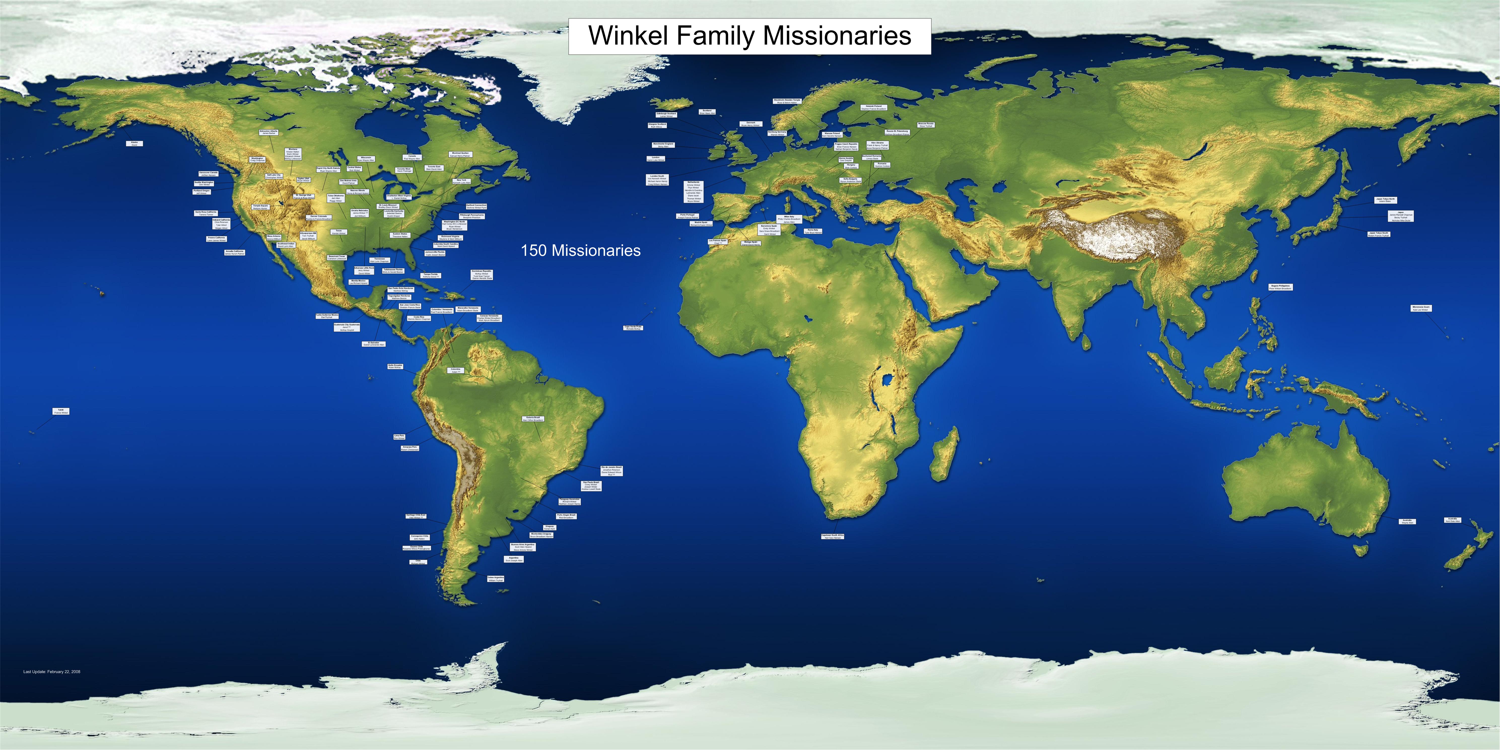 World Map Of Lds Missions Map of world